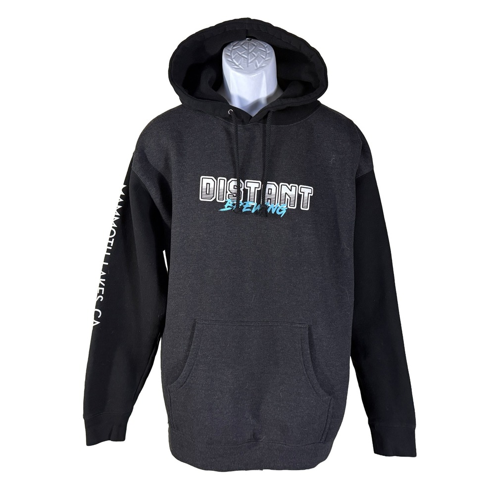 Independent Trading Co Distant Brewing Hoodie Mens Large‎ Black Grey Mammoth CA